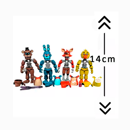 Freddy Fazbear Pack 4 Figuras Desarmables-Five nights at freddy's